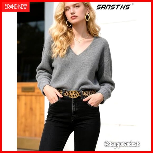 Women's Leather Belt with Double Ring Buckle Adjustable 24-55 Inches - Picture 4 of 7